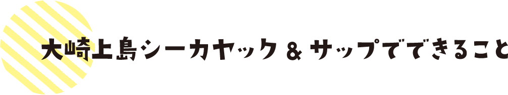 大崎上島シーカヤック&サップでできること